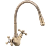 Смеситель для кухни FRAP F4319-4 1/2 керамическая кран-букса, гибкий излив, бронза 537629