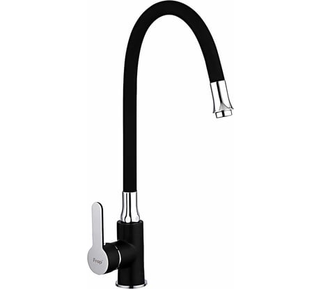 Смеситель для кухни FRAP 35к F4042 гибкий излив, гайка, боковая, черный 537596