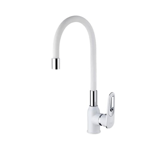 Смеситель для кухни FRAP 35к F4049 гибкий излив, белый хром 544632