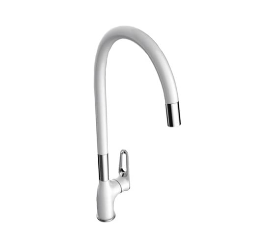 Смеситель для кухни FRAP 35к F4049 гибкий излив, белый хром 544632