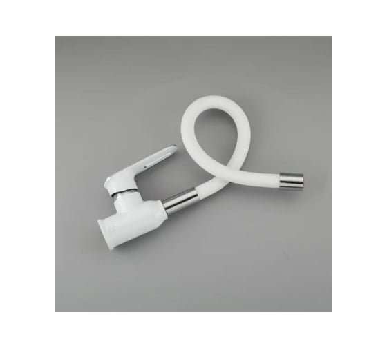 Смеситель для кухни FRAP 35к F4049 гибкий излив, белый хром 544632