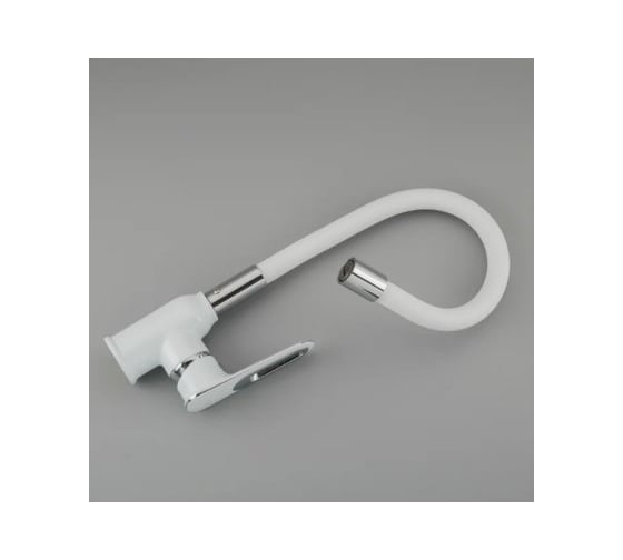 Смеситель для кухни FRAP 35к F4049 гибкий излив, белый хром 544632