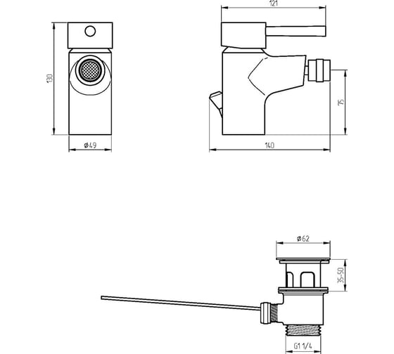 Смеситель для биде VERAGIO LARGENTA хром VR.LGT-1820.CR