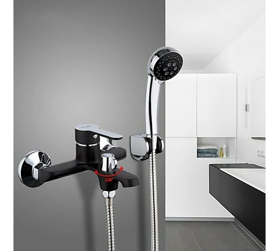 Смеситель для ванны FRAP F3242 35к, черный хром 537595