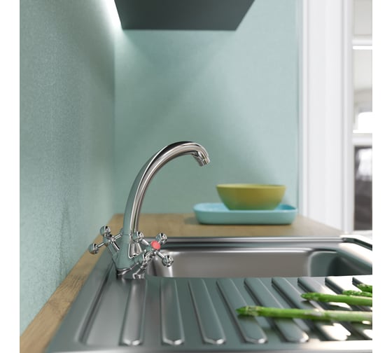 Смеситель для кухни mixline 1/2 керамика, низкий излив, без подвода ML07-031 522132
