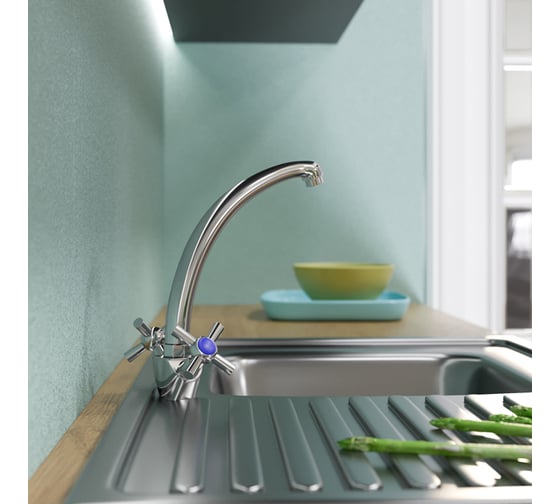 Смеситель для кухни mixline 1/2 керамика, высокий излив. без подводки ML09-032 522137