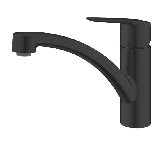 Смеситель для кухонной мойки GROHE Start c низким поворотным изливом, матовый черный 324412432
