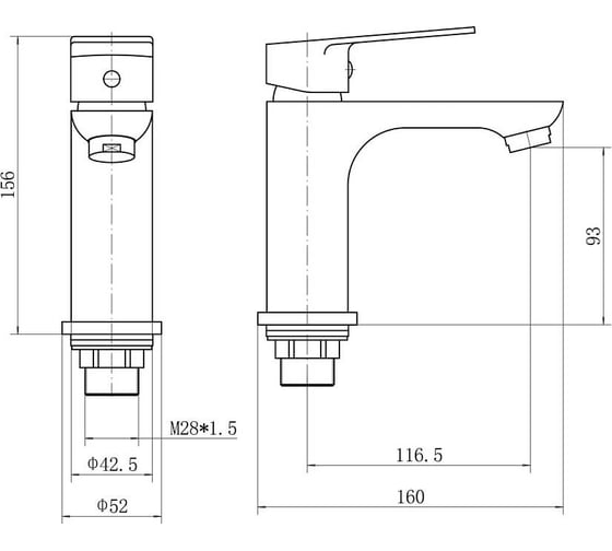 Смеситель для умывальника Plstart PD10015