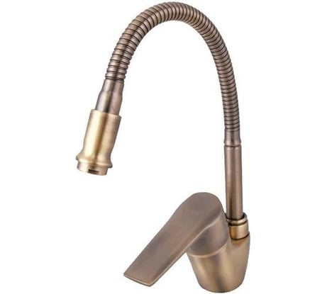Смеситель для кухни FRAP F4330-4 гибкий излив, гайка, бронза 537587