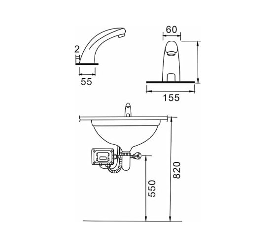 Сенсорный смеситель для умывальника FRAP F512-1 516507