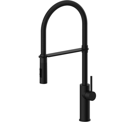 Смеситель для мойки Paffoni с поворот изливом и выдвижным душем LIGHT LIG179NONO 00256246
