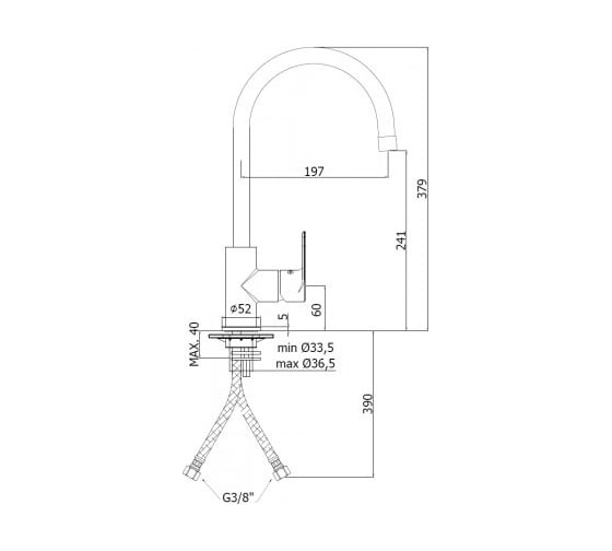 Смеситель для мойки Paffoni с поворотным изливом, хром LIME LM180CR 00253979