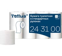 Туалетная бумага TORK (Tellus) в стандартных рулонах, Т4 с перфорацией, 3-слоя, с тиснением (8 рулонов в уп) 26132 243100
