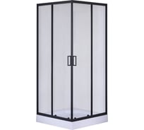Душевой уголок Taliente 100_100_195см, квадратный, раздвижной, прозр.стекло 6мм, черный профиль TA-10102-1CB