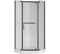 Душевой уголок Taliente 80_80_195см, пятиугольный, распашной, прозр.стекло 6мм, черный профиль TA-08083-1CB