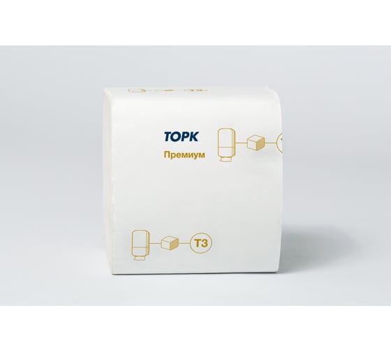 Листовая туалетная бумага TORK 233100 T3, Премиум, 2-слойная, 40 шт в упаковке 26155
