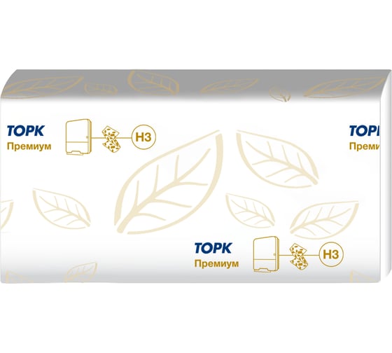Листовые полотенца TORK 133100 с моносложением ZZ Н3, Премиум, 2-слойная, 20 пачек в уп. 26154