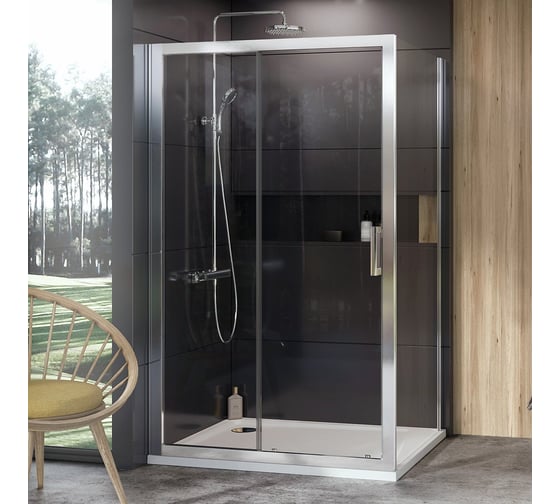 Неподвижная стенка для двери Ravak 10° 10PS-80 блестящий профиль, прозрачное стекло 9UV40C00Z1