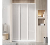 Трехэлементная раздвижная душевая дверь Ravak Supernova ASDP3-110 белый профиль, матовый полистирол Пеарл 00VD010211