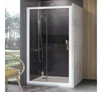 Раздвижная душевая дверь Ravak 10° 10DP2-120 см, белый профиль, прозрачное стекло 0ZVG0100Z1