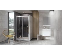 Раздвижная душевая дверь Ravak 10° 10DP4-180 см, блестящий профиль, прозрачное стекло 0ZKY0U00Z1