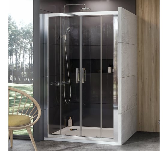Раздвижная душевая дверь Ravak 10° 10DP4-120 см, блестящий профиль, прозрачное стекло 0ZKG0C00Z1 1