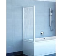 Боковая перегородка (шторка, ширма) на борт ванны Ravak APSV-75 белый профиль, прозрачное стекло 95030102Z1