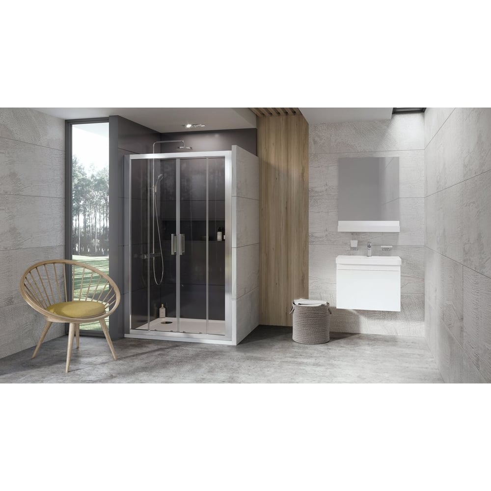 Раздвижная душевая дверь Ravak 10° 10DP4-130 см, профиль сатин ...