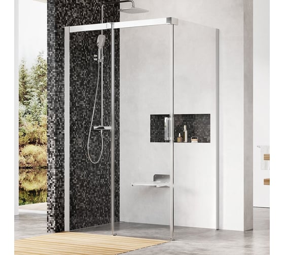 Душевой уголок Ravak Matrix MSDPS-100/80 см, L, левый, блестящий профиль, прозрачное стекло 0WLA4C00Z1 1