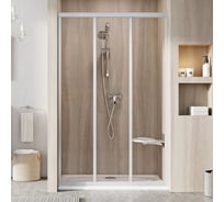 Душевая дверь трехэлементная раздвижная Ravak Supernova ASDP3-120 белый профиль, матовое стекло 00VG0102ZG 00000017662