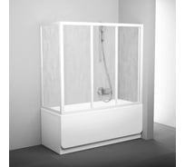 Боковая перегородка (шторка, ширма) на борт ванны Ravak APSV-75 белый профиль, матовое стекло 95030102ZG 00000018008