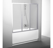 Раздвижная перегородка (шторка, ширма) на борт ванны Ravak AVDP3-150 профиль сатин, прозрачное стекло 40VP0U02Z1