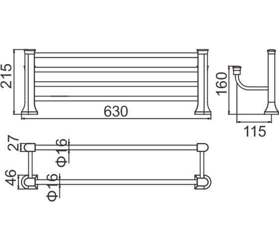 Полка для полотенец Gerhans K26024