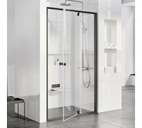 Душевая дверь поворотного типа Ravak PDOP2-110 черный профиль, прозрачное стекло 03GD0300Z1