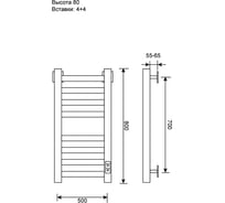 Полотенцесушитель электрический Primoclima Nox 30 E White 80x50 4_4 PCNox30EWhite80504.4