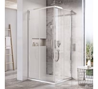 Квадратный душевой уголок Ravak Blix Slim BLSRV2-80 см, блестящий профиль, прозрачное стекло X1LM40C00Z1