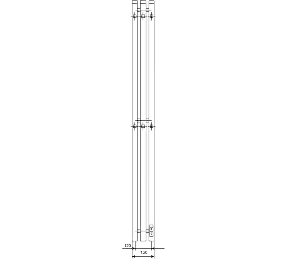 Полотенцесушитель электрический Primoclima Sol Q E White 120x12 3 PCSolQEWhite120123