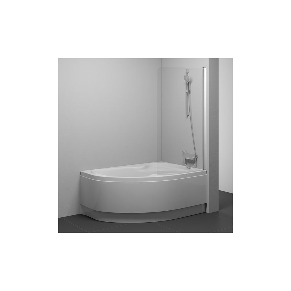 Одноэлементная перегородка (шторка, ширма) на борт ванны, с поворотной ...