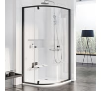 Душевой уголок четверть круга, с распашной дверью Ravak Pivot PSKK3 100x100 см, черный профиль, прозрачное стекло 376AA300Z1