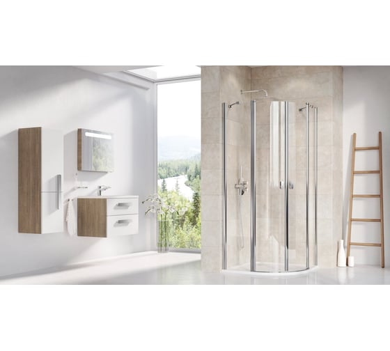 Душевой уголок четверть круга Ravak Chrome CSKK4 90x90 см, блестящий профиль, прозрачное стекло 3Q170C00Z1