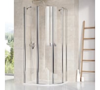 Душевой уголок четверть круга Ravak Chrome CSKK4 80x80 см, профиль сатин, прозрачное стекло 3Q140C00Z1