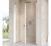 Душевая дверь поворотного типа Ravak Chrome CSDL2-110 см, белый профиль, прозрачное стекло 0QVDC10LZ1