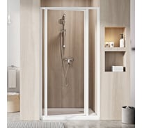 Поворотная душевая дверь Ravak SDOP-80 белый профиль, прозрачное стекло 03V40100Z1