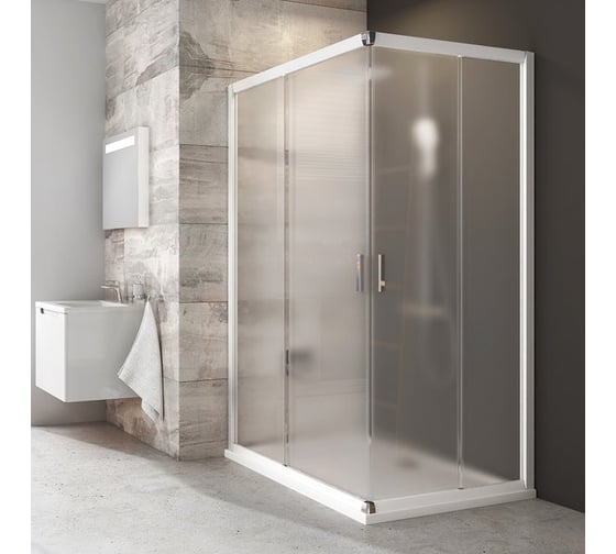 Душевое заграждение Ravak BLRV2K-100 белый профиль, матовое стекло Грапе 1XVA0100ZG 1