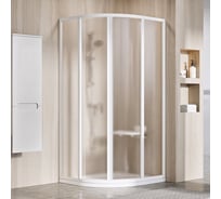 Душевой уголок четверть круга, раздвижные двери Ravak Supernova SKCP4-80 белый профиль, матовое стекло 31140100ZG