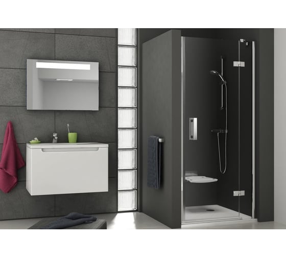 Душевая дверь поворотного типа Ravak SmartLine SMSD2-110 см, правый, профиль хром, прозрачное стекло 0SPDBA00Z1 1