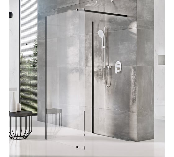 Душевое ограждение Ravak ST Walk-In Corner 1100x800x2000 черный профиль, прозрачное стекло GW1CD4300Z1 1