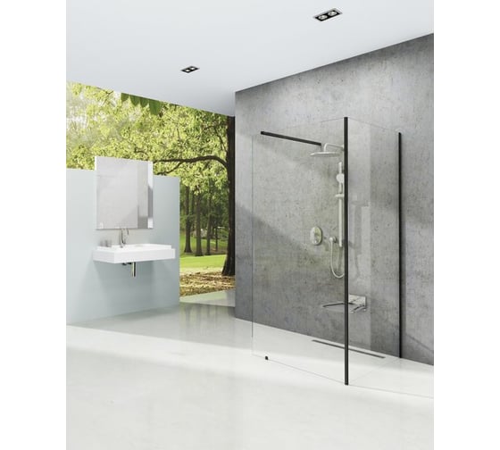 Душевое ограждение Ravak ST Walk-In Corner 1200x900x2000 черный профиль, прозрачное стекло GW1CG7300Z1