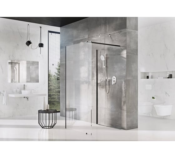 Душевое ограждение Ravak ST Walk-In Corner 1200x900x2000 черный профиль, прозрачное стекло GW1CG7300Z1