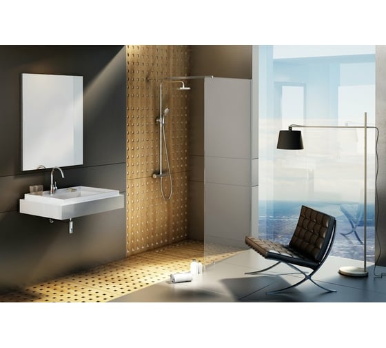 Душевое ограждение Ravak Walk In-Wall-1100х2000 блестящий профиль, прозрачное стекло GW9WD0C00Z1